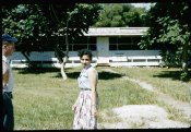 Saipan 1956 Collection, No. 70 Woman In Front Of Village Clinic Building 